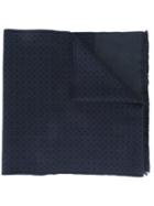 Salvatore Ferragamo Gancio Print Scarf, Men's, Blue, Wool