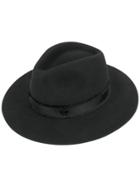 Maison Michel Logo Plaque Panama Hat - Black