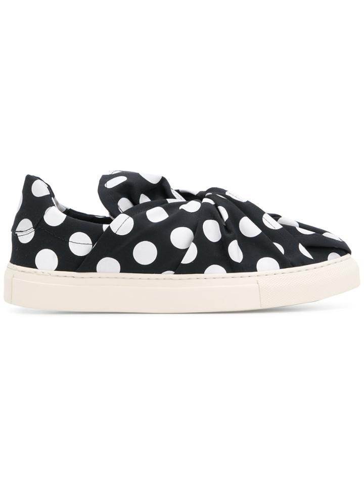 Ports 1961 Polka Dot Knot Front Slip-on Sneakers - Black