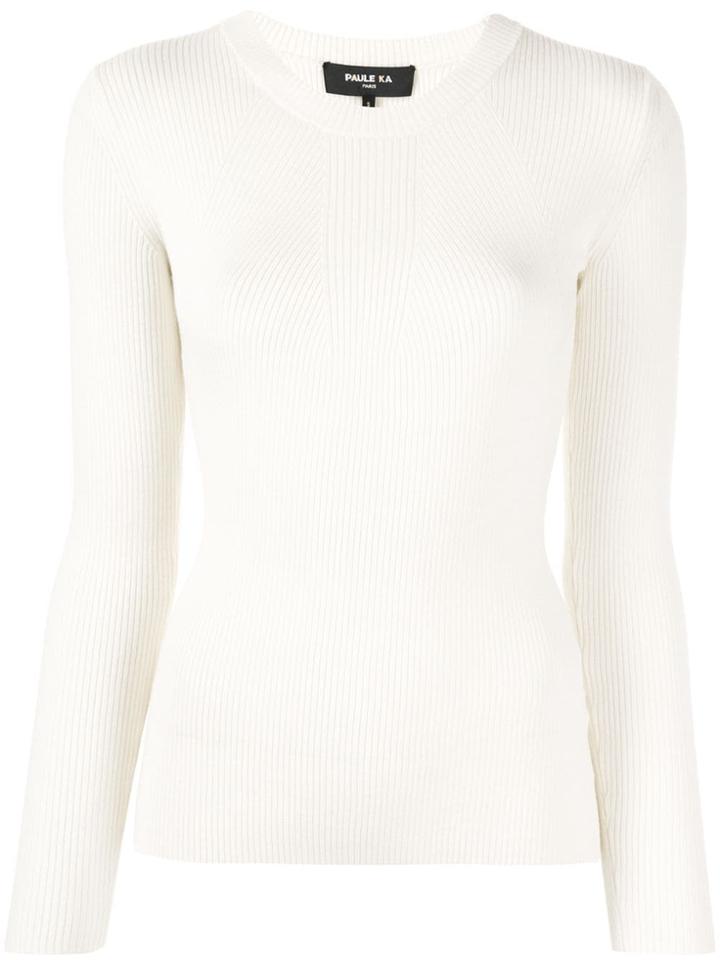 Paule Ka Ribbed Jumper - White