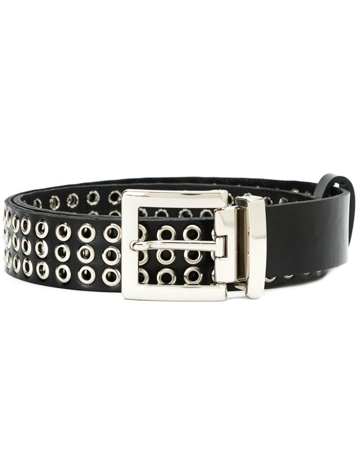 Reinaldo Lourenço Eyelets Belt - Black