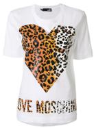 Love Moschino Heart Print Logo T-shirt - White