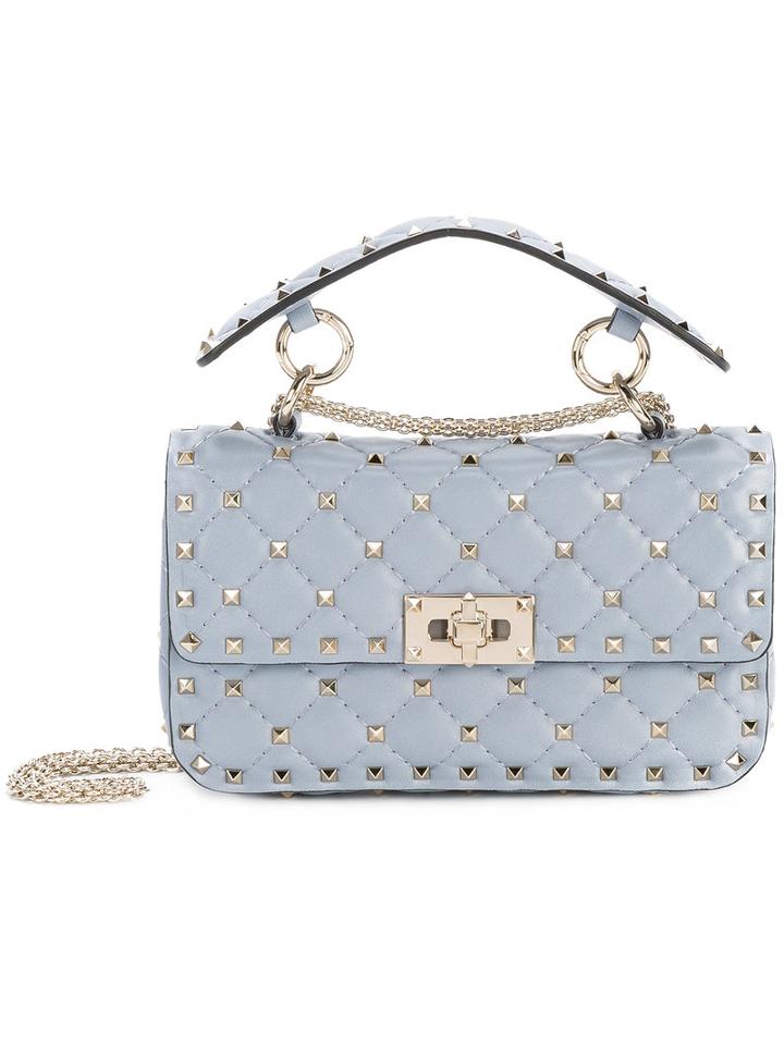 Valentino - Valentino Garavani Rockstud Spike Crossbody Bag - Women - Leather/metal - One Size, Grey, Leather/metal