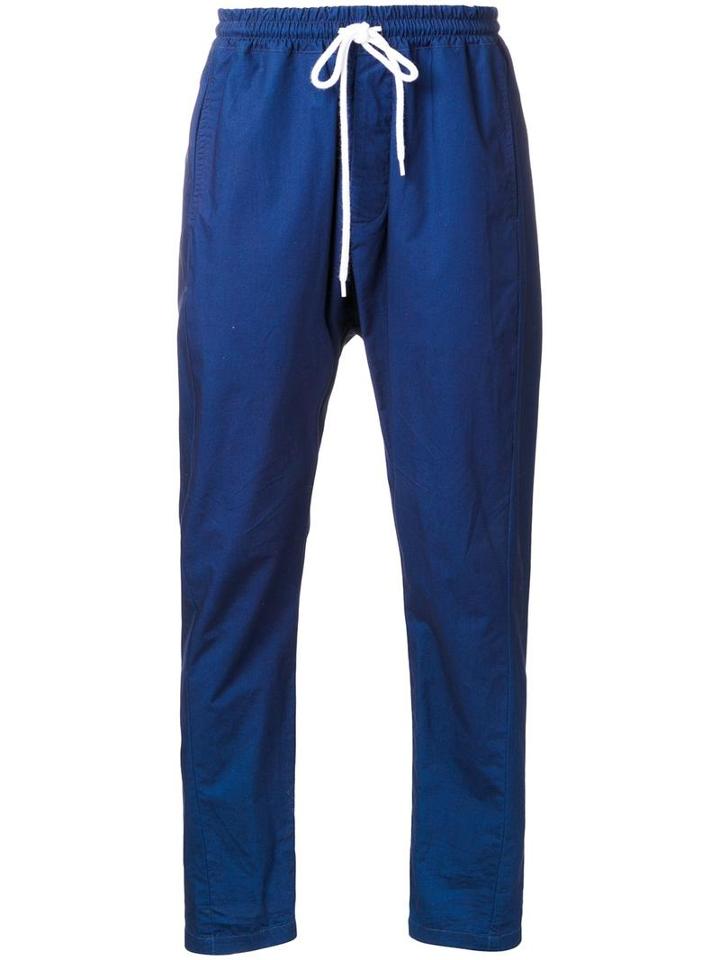 Bassike Drop Crotch Pants, Men's, Size: Medium, Blue, Cotton