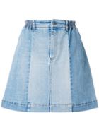 Stella Mccartney Panelled Denim Skirt - Blue