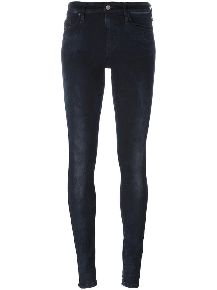 Diesel 'skinzee' Super Skinny Jeans, Women's, Size: 24, Blue, Cotton/polyester/spandex/elastane