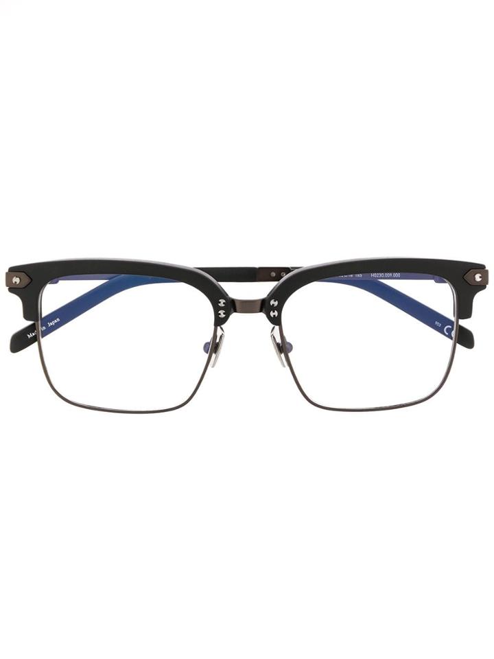 Hublot Eyewear Half Square Frame Glasses - Black