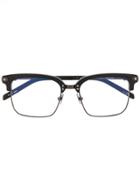 Hublot Eyewear Half Square Frame Glasses - Black