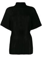 The Row Plissé Ribbed T-shirt - Black
