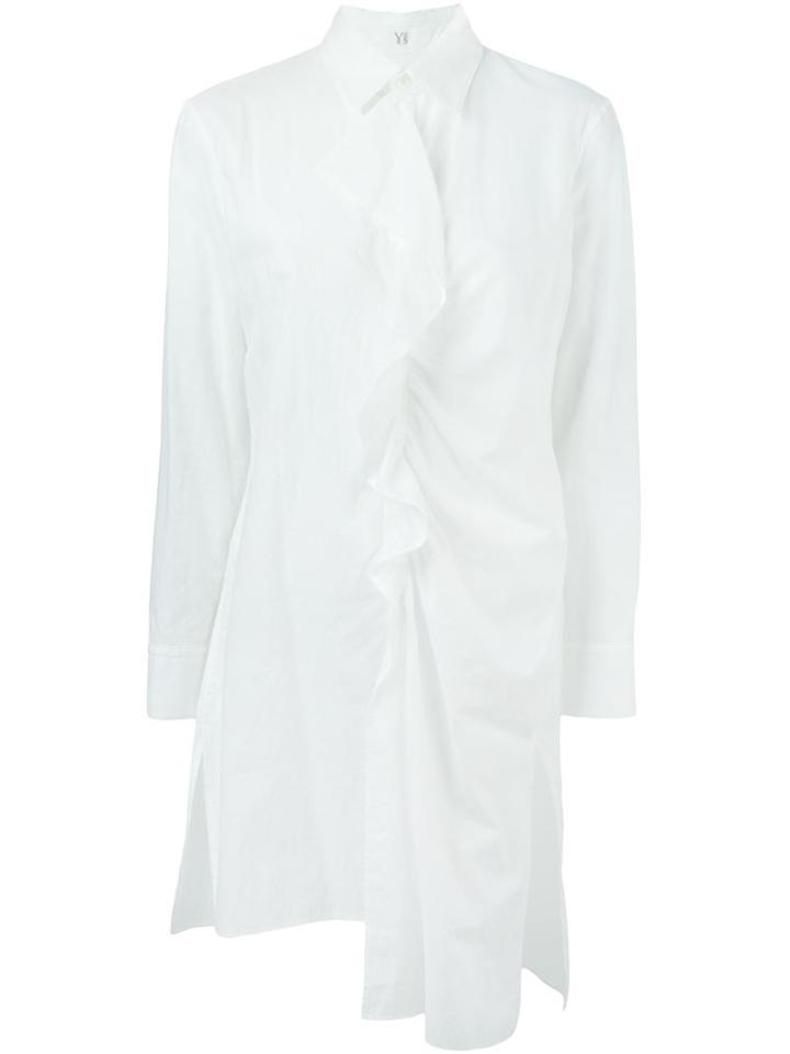 Y S Cascading Asymmetric Blouse, Women's, Size: 1, White, Cotton