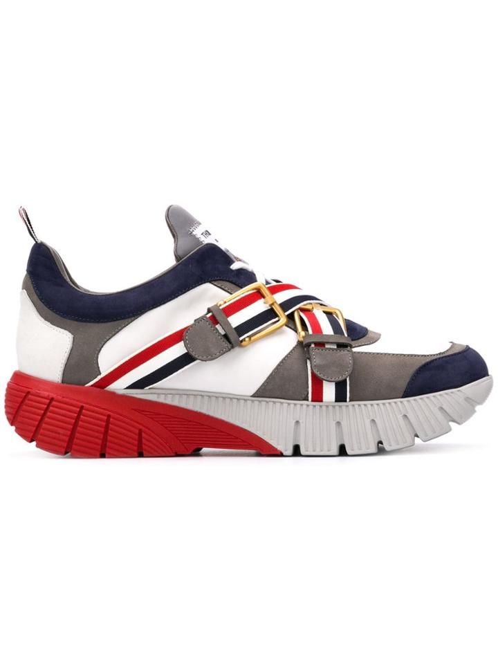 Thom Browne Rwb Webbing Raised Running Shoe - White