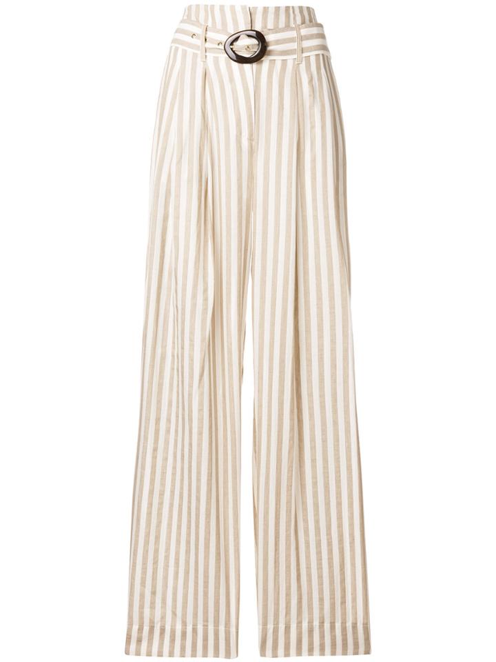Nanushka Striped Flared Trousers - Brown