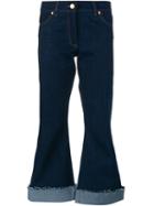 Natasha Zinko Cropped Contrast Pocket Jeans, Women's, Size: 38, Blue, Cotton