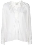 Forte Forte V-neck Blouse, Women's, Size: 0, White, Silk/cotton