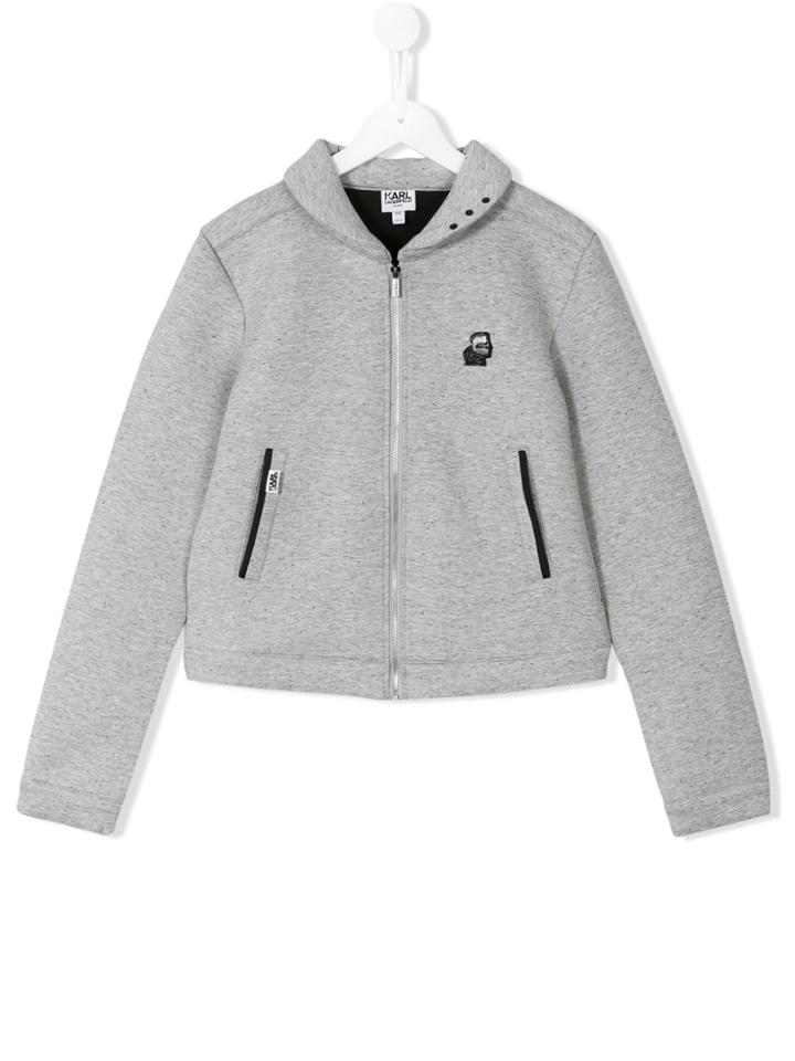 Karl Lagerfeld Kids Zipped Jacket - Grey