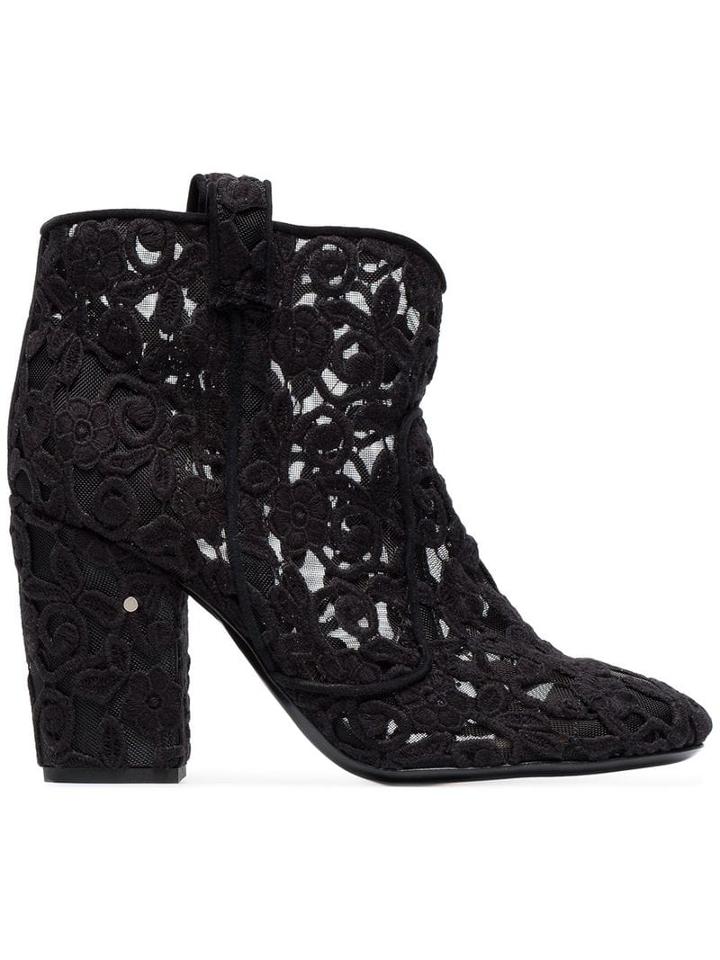 Laurence Dacade Black Pete 95 Crochet Ankle Boots