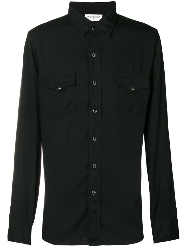 Saint Laurent Western Long-sleeve Shirt - Black