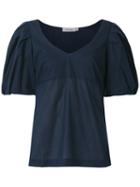 Isolda - Puffy Sleeves Blouse - Women - Cotton - 38, Blue, Cotton