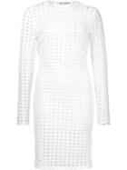 T By Alexander Wang Perforated Dress, Women's, Size: Xs, White, Polyester/spandex/elastane/rayon