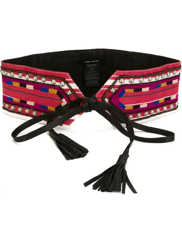 Isabel Marant Embroidered Tassel-tie Belt
