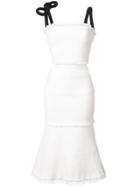 Oscar De La Renta Tie Strap Flared Dress - White