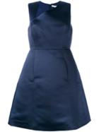Halston Heritage - Asymmetric Neckline Dress - Women - Polyester - 2, Women's, Blue, Polyester