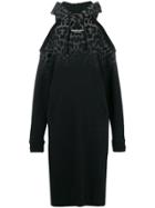 Marcelo Burlon County Of Milan Cut-detail Sweatshirt Dress - Black