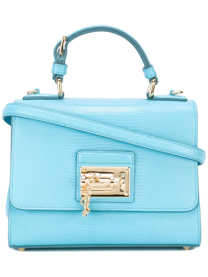 Dolce & Gabbana Small 'monica' Tote, Women's, Blue, Calf Leather/metal (other)