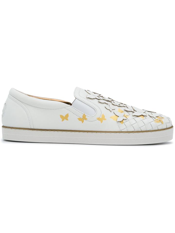 Bottega Veneta Butterfly Intrecciato Sneakers - White