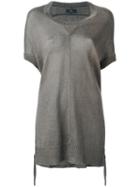 Y's - Drawstring Hem Knitted Top - Women - Linen/flax - 2, Green, Linen/flax