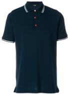 Kiton Striped Collar Polo Shirt - Blue