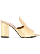 Via Roma 15 Metallic Snakeskin Effect Mules