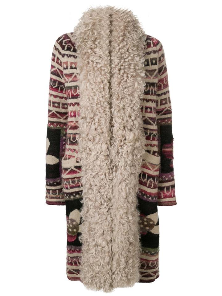 Chanel Pre-owned Contrast Trim Cardi-coat - Neutrals