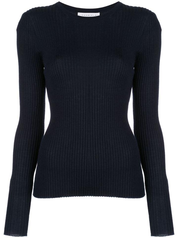 Gabriela Hearst Ribbed Knit Top - Blue