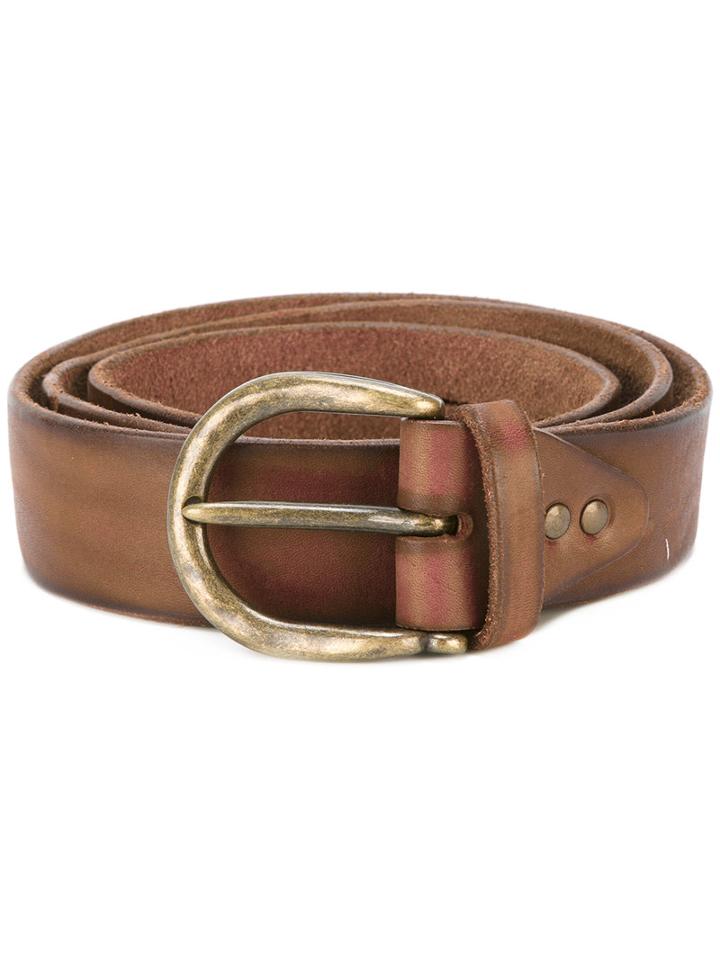 Erika Cavallini Big Buckle Belt, Women's, Brown, Leather