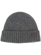 Barbour Logo Patch Ribbed Hat - Grey