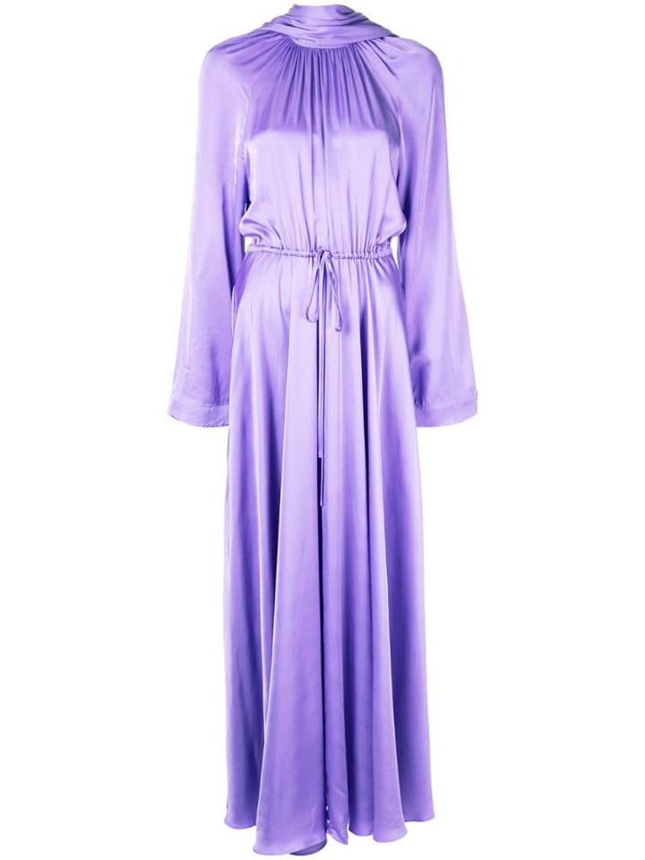 Solace London Akan High Neck Maxi Dress - Purple