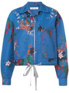 Dvf Diane Von Furstenberg Floral Cropped Jacket - Blue