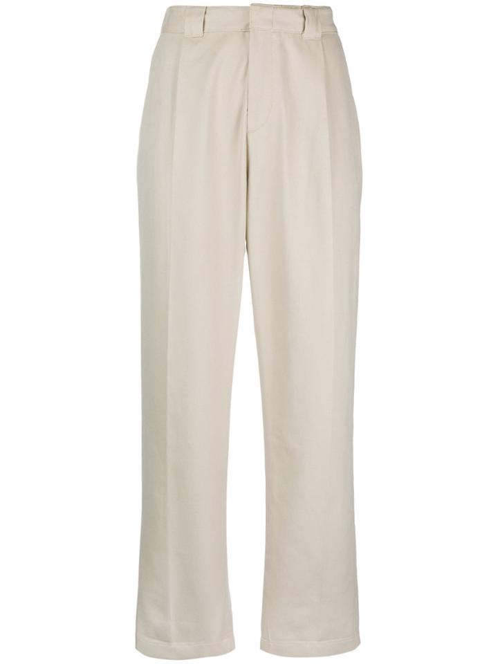 Tommy Jeans Cropped Straight-leg Trousers - Nude & Neutrals