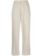 Tommy Jeans Cropped Straight-leg Trousers - Nude & Neutrals