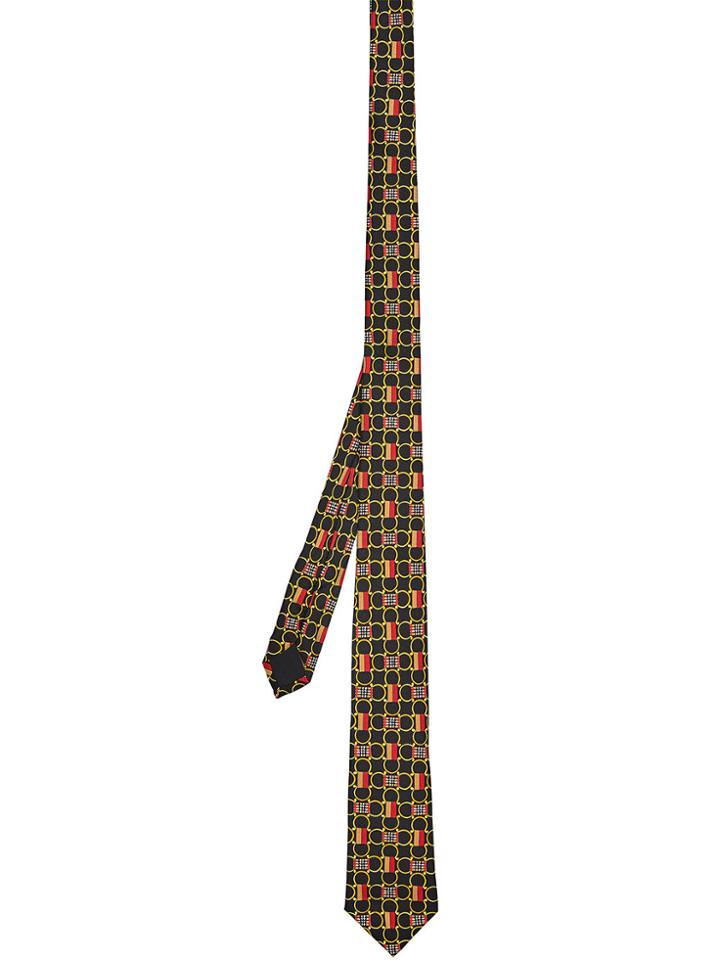 Burberry Slim Cut Archive Scarf Print Silk Tie - Black
