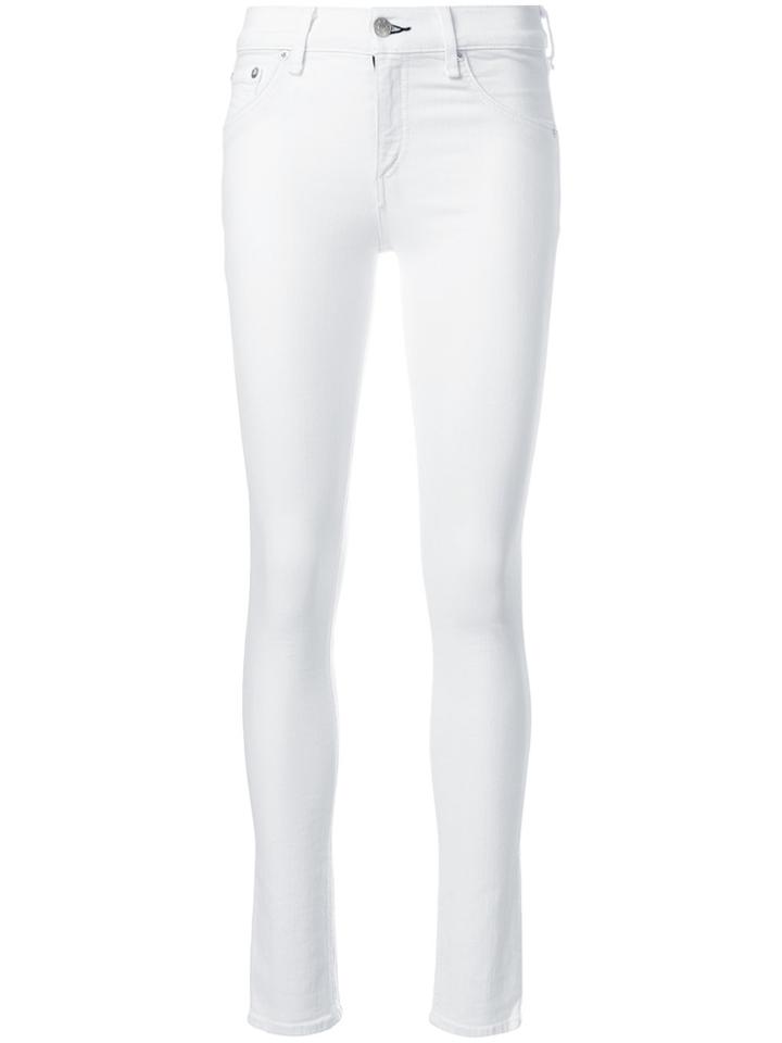 Rag & Bone Mid Rise Skinny Jeans - White