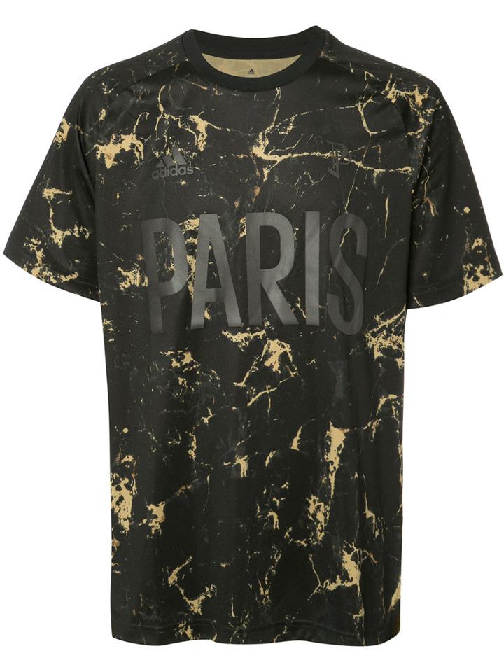 Adidas - Marbled 'paris' T-shirt - Men - Polyester - M, Black, Polyester