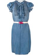 Elisabetta Franchi Ruffle Detail Dress - Blue