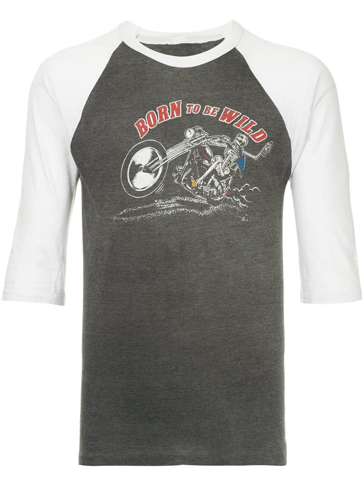 Fake Alpha Vintage Born To Be Wild Print T-shirt - Grey