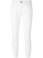 Current/elliott Cropped Skinny Jeans, Women's, Size: 24, White, Cotton/spandex/elastane