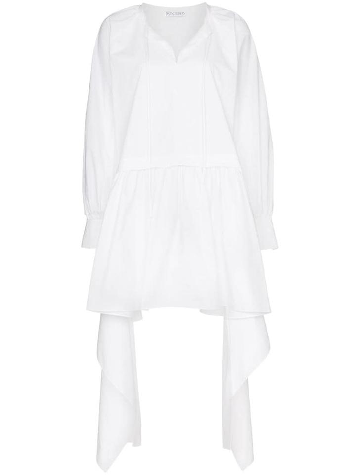 Jw Anderson Draped Cotton Smock Dress - White