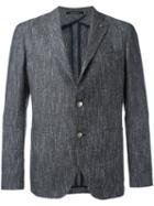 Tagliatore Monte Carlo Button Blazer, Men's, Size: 50, Black, Cotton/linen/flax/polyamide/cupro
