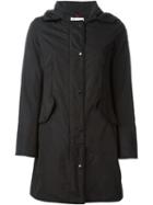 Moncler Hooded Windbreaker Coat, Women's, Size: Iv, Black, Polyester