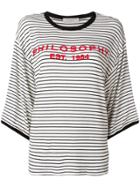 Philosophy Di Lorenzo Serafini Striped Logo Script T-shirt - White